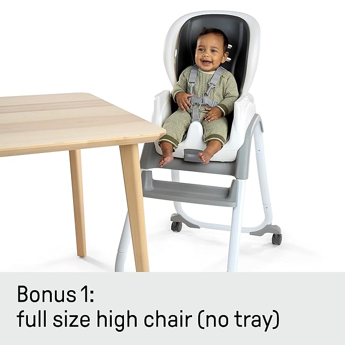 Ingenuity SmartClean Trio Elite 3-in-1 Convertible Baby High Chair, Toddler Chair, and Dining Booster Seat, For Ages 6 Months and Up, Unisex - Slate-BubblyBeeBaby