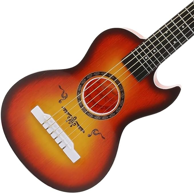 23" Acoustic Guitar, Kids 6 String Toy Guitar - Realistic Steel Strings - Beginner Practice First Musical Instrument for Children, Toddlers (Cherry Sunburst)-BubblyBeeBaby