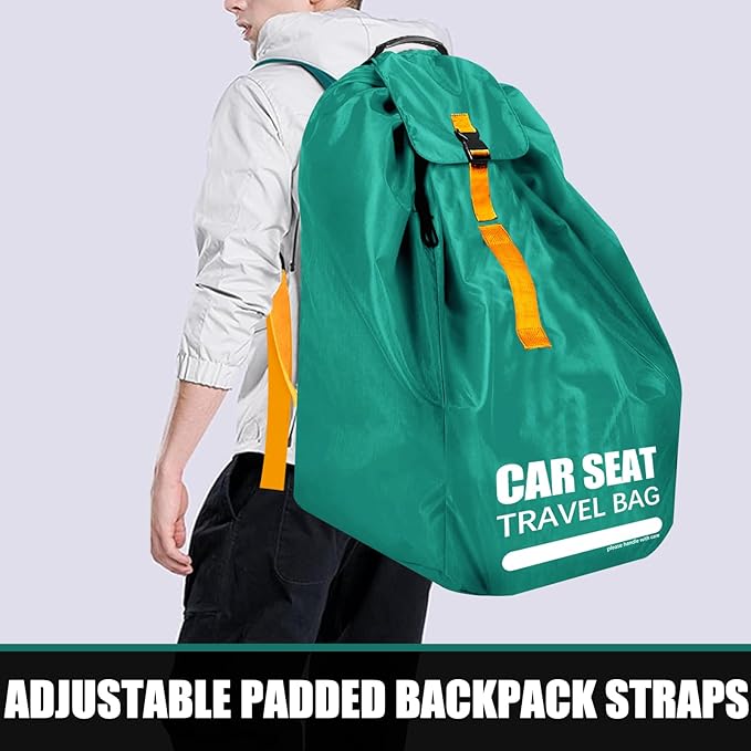 Car Seat Travel Bag for Airplane, Large Car Seat Bags for Air Travel with Comfort Padded Straps, Gate Check Storage Bag/Backpack for Carseat Airport, Carseat Cover Travel - Baby Travel Essential-BubblyBeeBaby