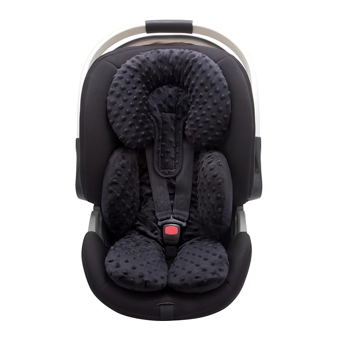 Pro Goleem Infant Car Seat Insert, Babybody Support for Toddler, Soft Minky Preemie Car Seat Insert, 2-in-1 Reversible, Perfect for Carseats, Strollers, Swings, Black-BubblyBeeBaby
