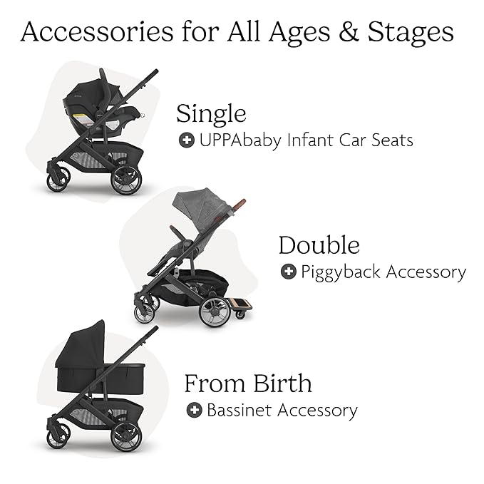 UPPAbaby Cruz V3 Stroller - from Birth + Car Seat Compatible - Full-Size, Reversible Seat - Infant Insert, Bug and Rain Shields Included - Jake (Charcoal/Carbon Frame/Black Leather)-BubblyBeeBaby