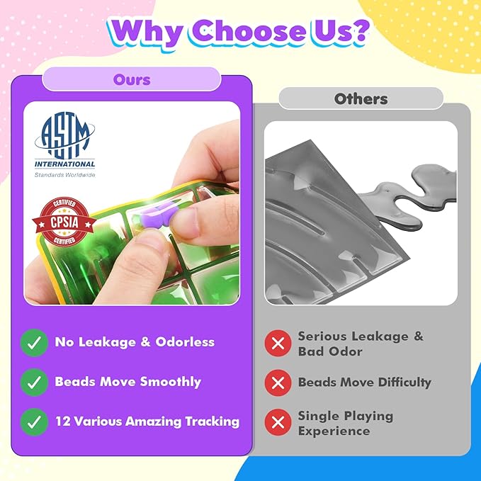 12-Pack Sensory Maze Fidget Toys for Kids & Adults: Quiet Squishy Calming Tools for Autism Children - Anxiety Fidgets for Travel & Office - Classroom Must Haves & Treasure Rewards Party Favors-BubblyBeeBaby