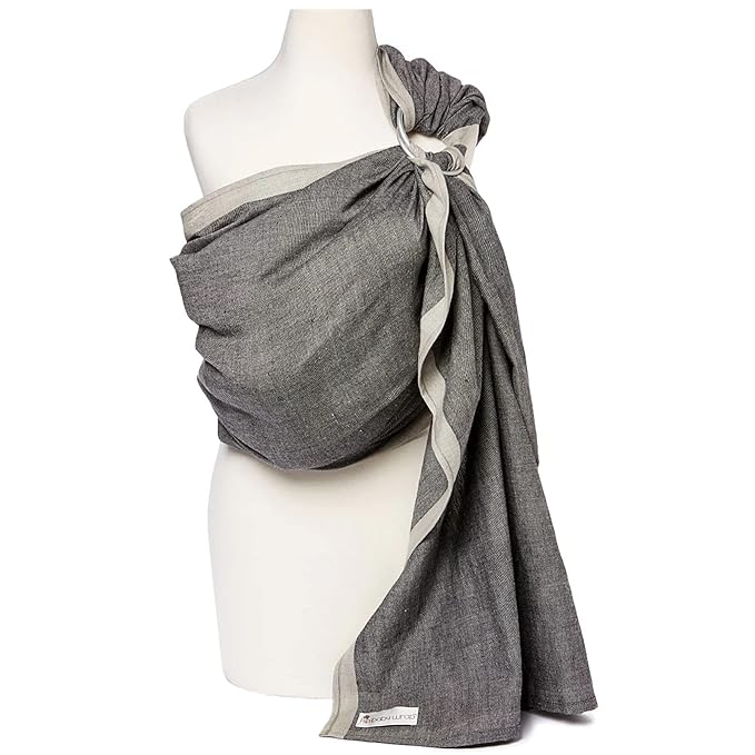 Hip Baby Wrap Ring Sling Baby Carrier for Infants and Toddlers - Beautiful, 100% Soft Cotton Baby Wraps Carrier For Babies 8-35 lbs - Perfect Baby Shower Gifts Moms And Dads - Nursing Cover (Midnight)-BubblyBeeBaby