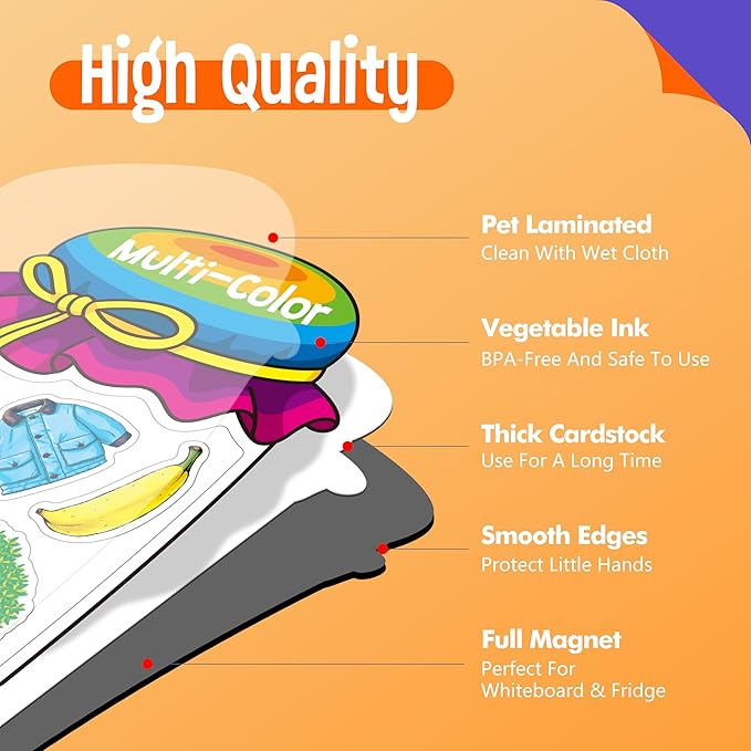 12 Pieces Magnetic Color Sorting Toys, 60 Color Magnets Educational Refrigerator Whiteboard for Baby Toddlers Kids Magnets-BubblyBeeBaby