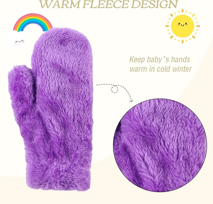 PESAAT Baby Girl Mittens Fleece Toddler Boy Mittens Warm Kids Winter Gloves Unisex Cold Weather Baby Gloves-BubblyBeeBaby