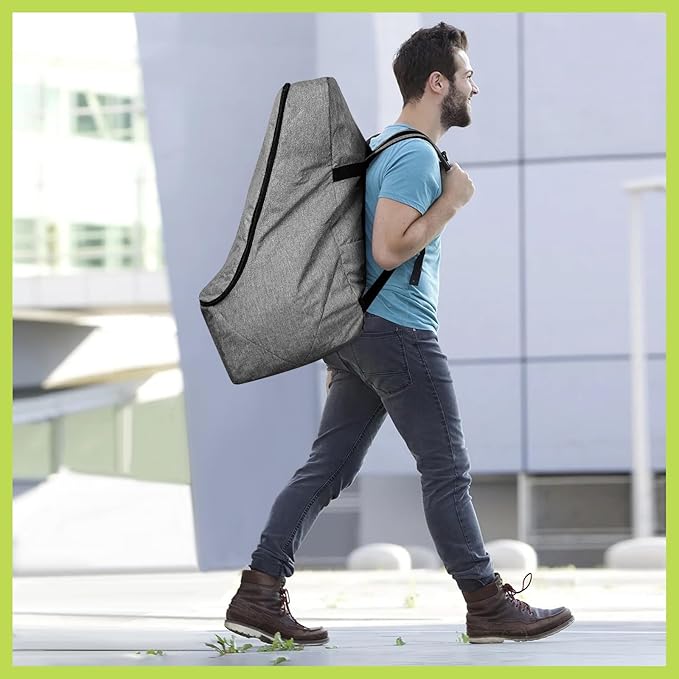 Padded Car Seat Travel Bag for Airplane, Heavy Duty Backpack for Air Travel, Water-Resistant Carrier with Shoulder Strap, Fits Most Car Seats (Grey)-BubblyBeeBaby