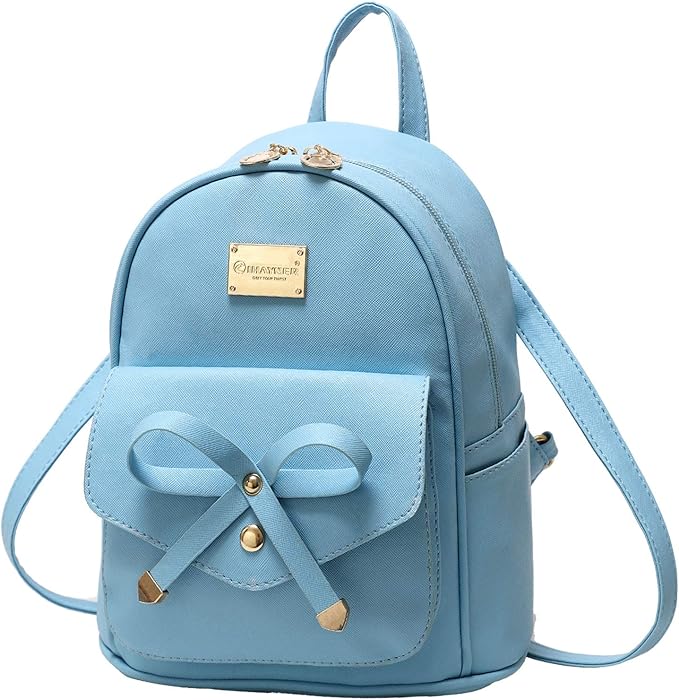 I IHAYNER Girls Bowknot Cute Leather Backpack Mini Backpack Purse for Women-BubblyBeeBaby