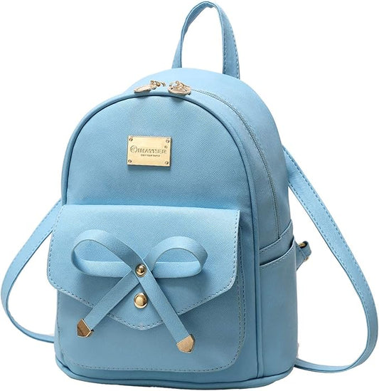 I IHAYNER Girls Bowknot Cute Leather Backpack Mini Backpack Purse for Women-BubblyBeeBaby