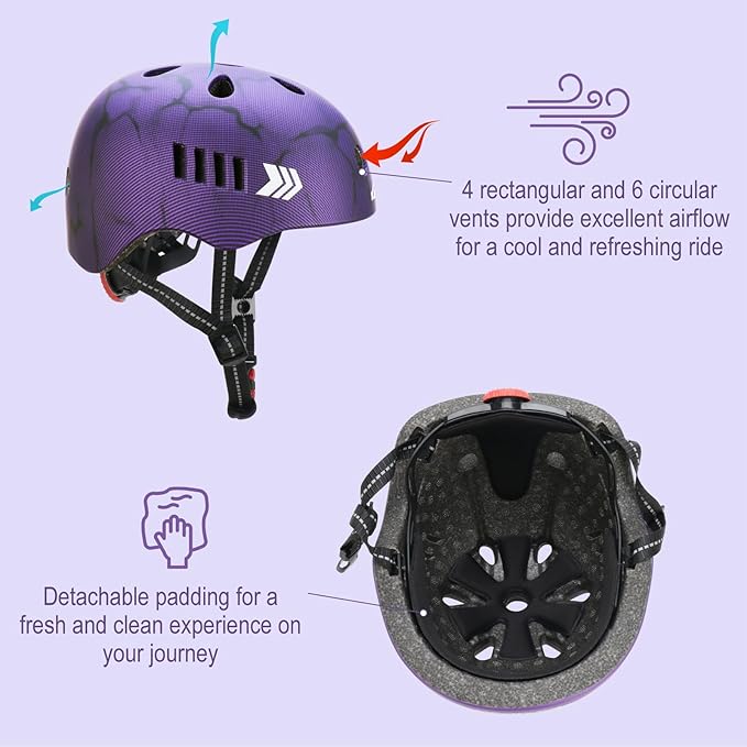 KAMUGO Kids Bike Helmet Set, Toddler Helmet for Ages 2-8 Boys Girls with Sports Protective Gear Set Knee Elbow Wrist Pads for Skateboard Cycling Scooter Rollerblading-BubblyBeeBaby