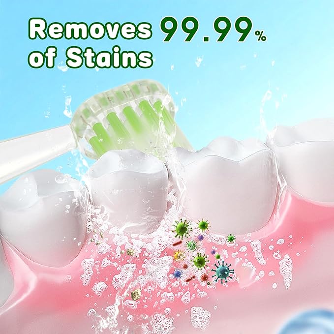 Kids Battery-Powered Electric Toothbrush for Toddler Ages 2-10, Extra Soft Bristles with 3 Cleaning Modes, 2-Min LED Timer IPX7 Waterproof Deep Clean-BubblyBeeBaby