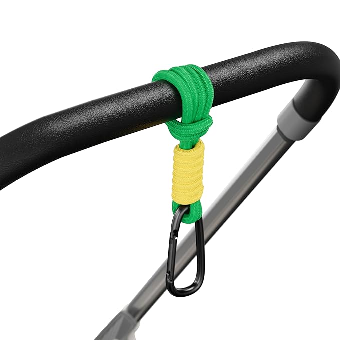 SURDOCA Baby Stroller Hooks, Stroller Clips and Hooks for Diaper Bag, Mommy Bag Hook for Stroller Heavy Duty, Universal Stroller Hanger and Strap, Stroller Accessories for Mom-BubblyBeeBaby