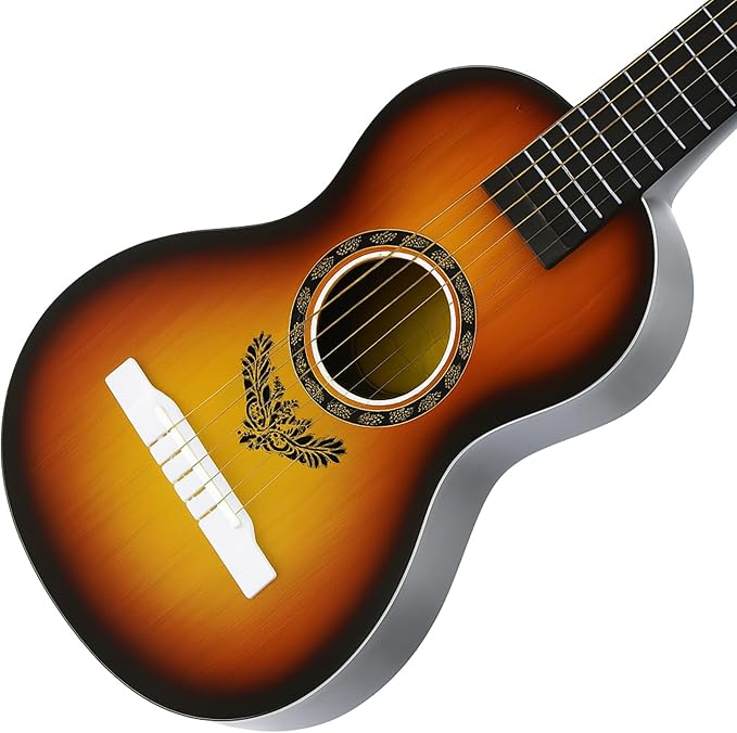 23" Acoustic Guitar, Kids 6 String Toy Guitar - Realistic Steel Strings - Beginner Practice First Musical Instrument for Children, Toddlers (Amber Sunburst)-BubblyBeeBaby