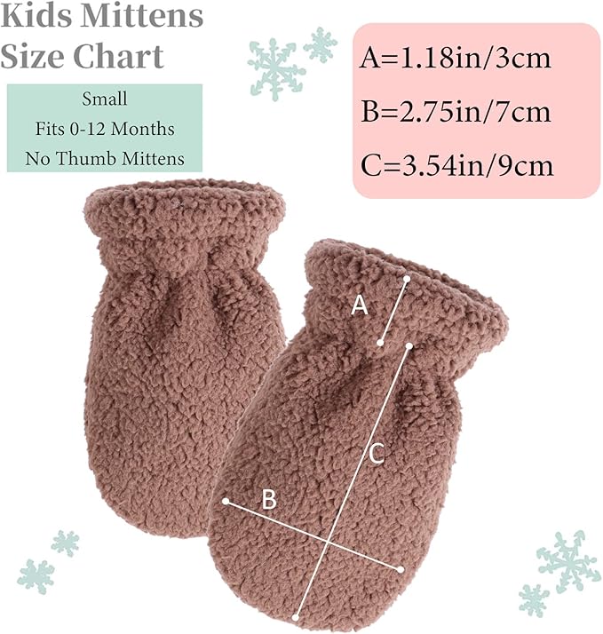 Zsedrut Baby Boys Winter Glove Warm Toddler Infant Girls Mittens Fleece Lined Gloves 1-7 Years-BubblyBeeBaby