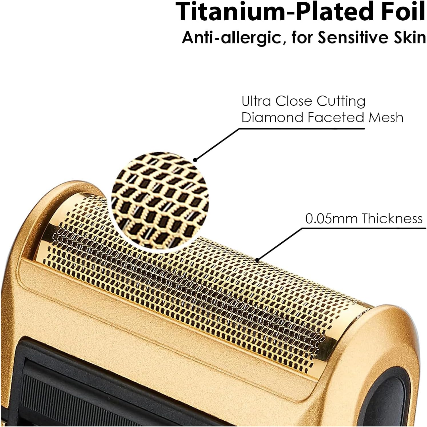 Retro Electric Razors for Men with Beard Trimmer, Rechargeable Mens Titanium- Plated Foil Shavers, Strong Power (Gold)