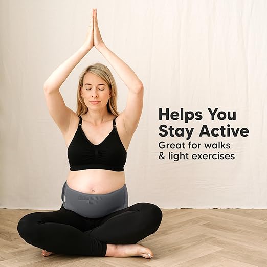 KeaBabies Maternity Belly Bands for Pregnant Women - Soft & Breathable Pregnancy Belly Support Band, Adjustable Maternity Belt for Back, Pelvic Support, Comfortable, Easy to Use (Mystic Gray, M/L)-BubblyBeeBaby