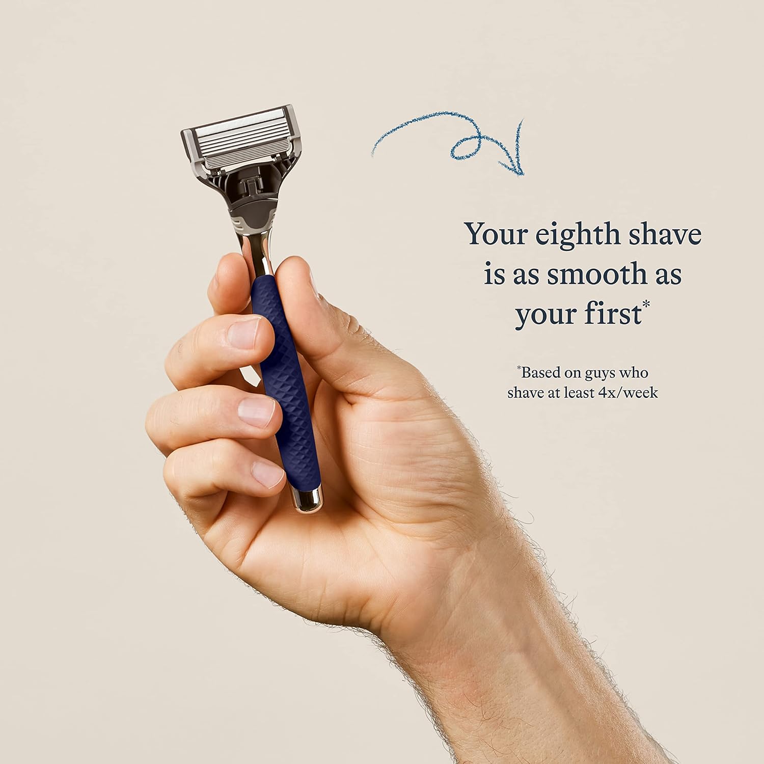 Harry's Shaving Kit for Men - Razor Handle and 3 Razor Blade Refill Cartridges - Chrome Edition