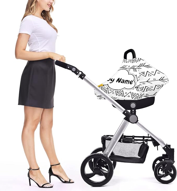 Baby Car Seat Stroller Cover Nursing Cover New Mom Breastfeeding Scarf Soft Stretchy Infant Carrier Cover Car Canopy Coverage-BubblyBeeBaby