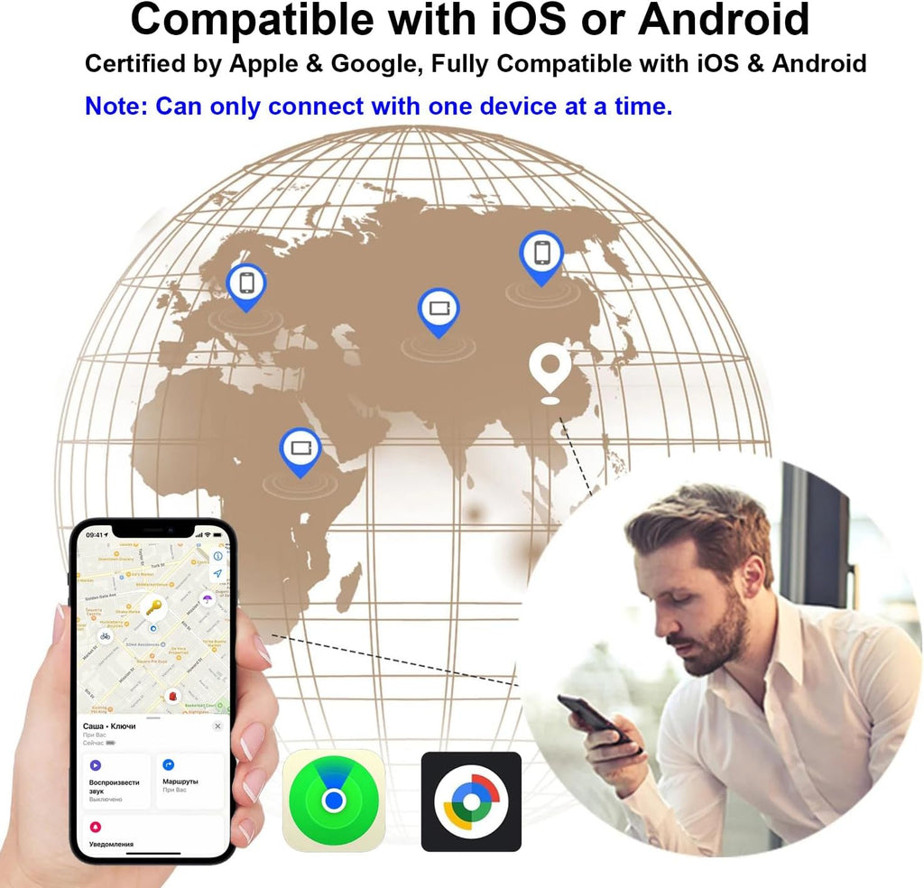 Air Tracker Tags for Android or iOS,Dual System Smart Tags,Keys Finder and Item Locator for Keys,Smart Tracking Tag,Compatible with iOS Find My or Google Find Hub App,Luggage,Backpack,Bags and More