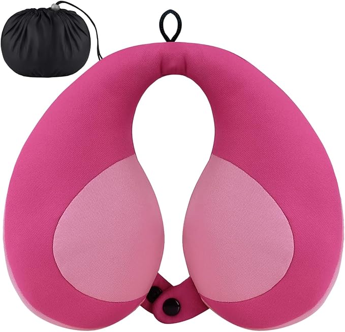 INFANZIA Kids Chin Supporting Travel Neck Pillow, Helps Support Head and Neck, Comfortably Designed for Head, Neck, and Chin Support - Gifts for Toddler/Child/Kids, Pink-BubblyBeeBaby