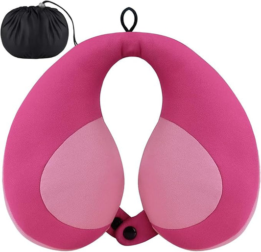 INFANZIA Kids Chin Supporting Travel Neck Pillow, Helps Support Head and Neck, Comfortably Designed for Head, Neck, and Chin Support - Gifts for Toddler/Child/Kids, Pink-BubblyBeeBaby