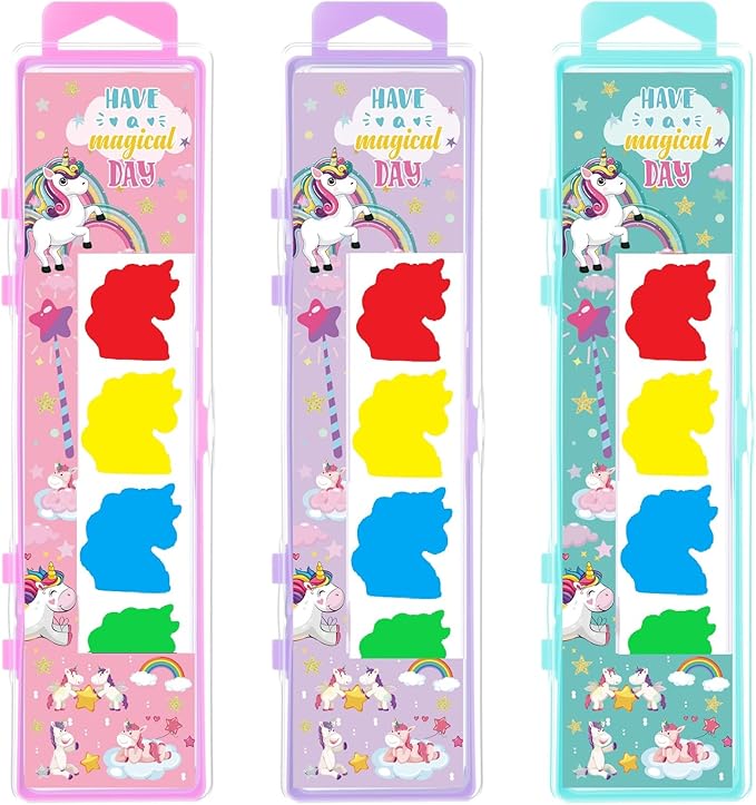 24 Pcs Unicorn Style Watercolor Painting Set 8 Washable Colors With Brush Watercolor Painting Set Gift Party Supplies Back To School Party Gift Exchange-BubblyBeeBaby
