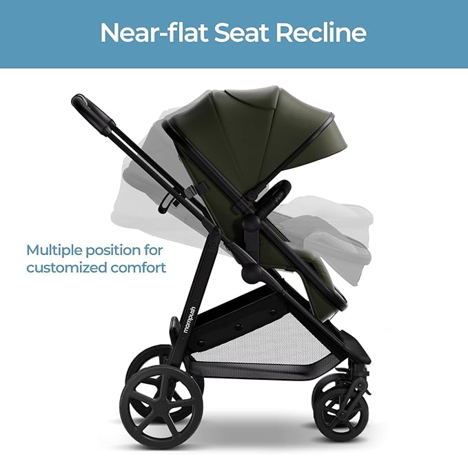 Mompush Wiz 2 in 1 Baby Stroller with Bassinet Mode, Convertible Infant Stroller for Newborn and Toddler with Reversible Seat and Large UPF 50+ Canopy-BubblyBeeBaby