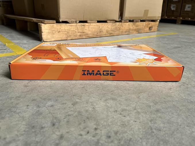 IMAGE Light Up Tracing Pad Orange Drawing Tablet Coloring Board for Kids Children Toy Gift for Girls Boy (Includes 10 Traceable Sheets and Two Clips)-BubblyBeeBaby