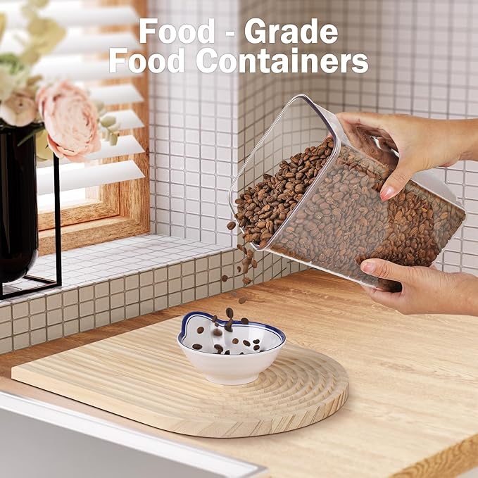 12 Pcs Pop Food Storage Containers Airtight Food Storage Containers Set with Lids Kitchen Pantry Organization and Storage, 3.4Qt, 2.8Qt, 2.1Qt, 1.2Qt-BubblyBeeBaby