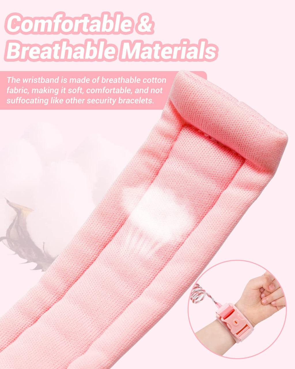 Anti Lost Wrist Link, Dr.meter 2 Pack Toddler Safety Leash with Key Lock, Reflective Child Walking Harness - Dual 8.2ft Length Pink & Blue Parent Kids Leash for Outdoor Activity Travel Gear