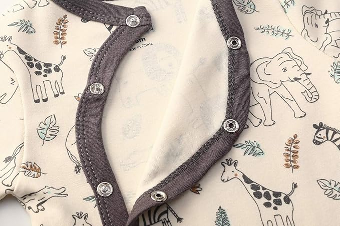 Kiddiezoom Baby and Toddler Boys'Snug Fit Footed One-Piece Romper Jumpsuit Cotton Cotton Footed Outfit-BubblyBeeBaby