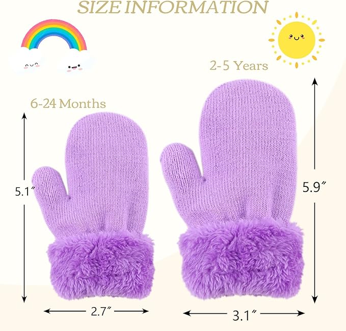 PESAAT Baby Girl Mittens Fleece Toddler Boy Mittens Warm Kids Winter Gloves Unisex Cold Weather Baby Gloves-BubblyBeeBaby