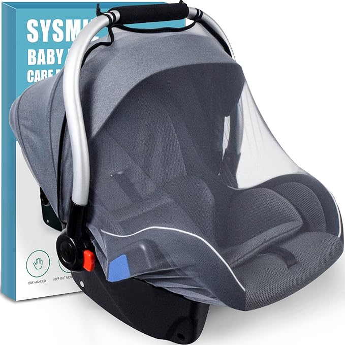 Mosquito Net for Baby Car Seats, Infant Stroller and Bassinets, Infant Car Seat Insect Mesh Net,Breathable,Easy Fitting, Portable Durable & Long Lasting Insect Netting (Gray)…-BubblyBeeBaby