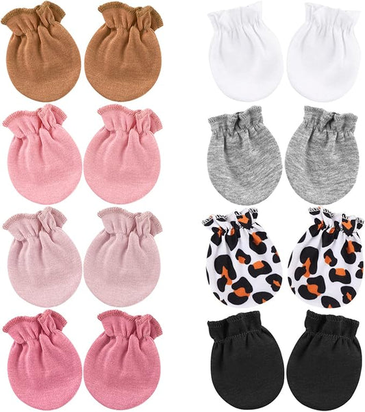 Newborn Baby Mittens No Scratch Cotton Elastic Wrist Gloves Infant Toddler Mittens for Baby Boy Girl 0-6 Months-BubblyBeeBaby