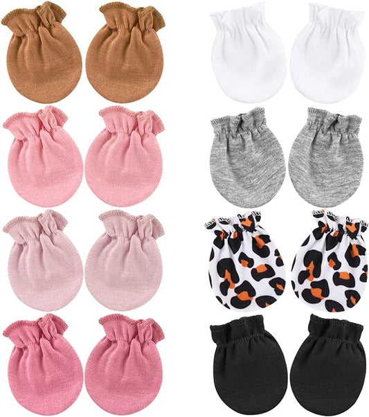 BQUBO Newborn Infant Toddler Mittens No Scratch Cotton Elastic Wrist Gloves Hypoallergenic for 0-6 Months Baby Boys Girls-BubblyBeeBaby