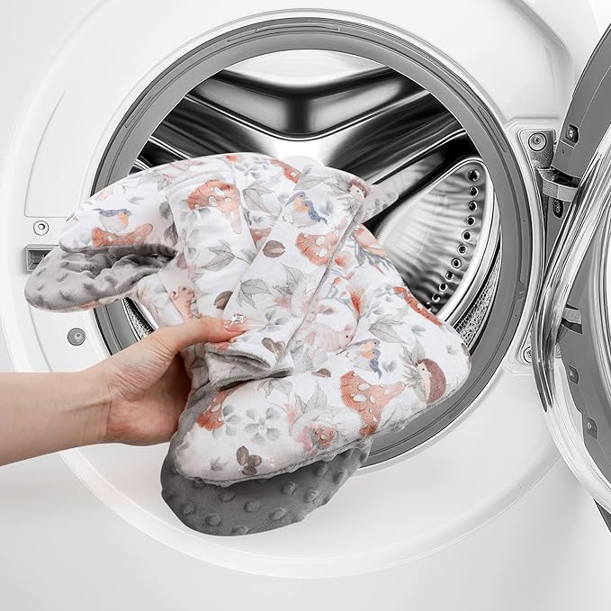 Infant Car Seat Insert, Car Seat Head Support Baby Girls Boys, Soft & Reversible Newborn Carseat Insert Cushion with 2 Strap Covers, for Stroller, Swing, Bouncer (Gray Animals)-BubblyBeeBaby