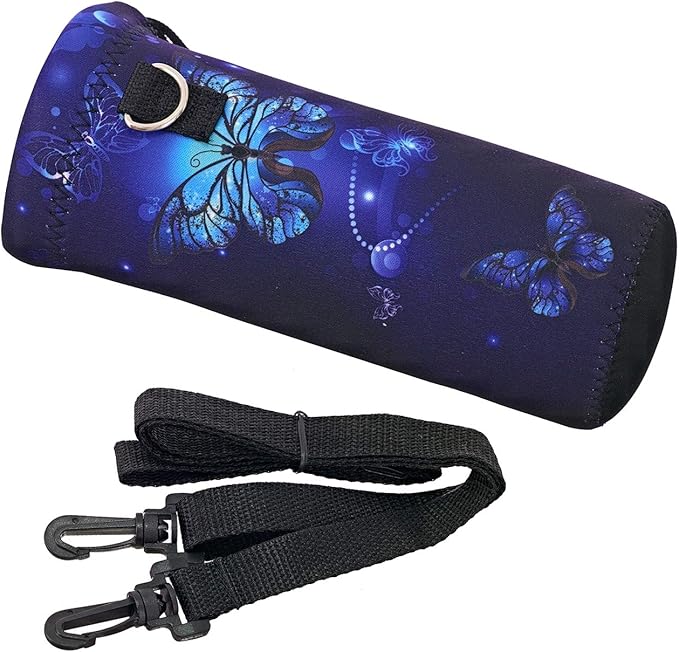 RICHEN Neoprene Water Bottle Carrier Bag with Adjustable Shoulder Strap,Insulated Water Bottle Cover for Stainless Steel/Glass/Plastic Bottles-BubblyBeeBaby
