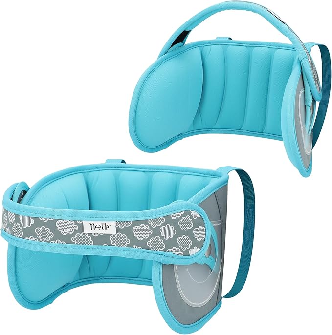 NAPUP Child Head Support for Car Seats – Safe, Comfortable Head & Neck Pillow Support Solution for Front Facing Car Seats and High Back Boosters – Baby Infant Toddler & Kids Travel Accessories (Teal)-BubblyBeeBaby
