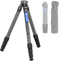 LEOFOTO LS-284CEXX Carbon Fiber Tripod with Leveling Base for Camera, 360° Portable Tripod with 3/8" Screw for Sport Camera/Phone Holder/Projector, A Bubble Level, Folded Length 21.06", Max Load 22LB