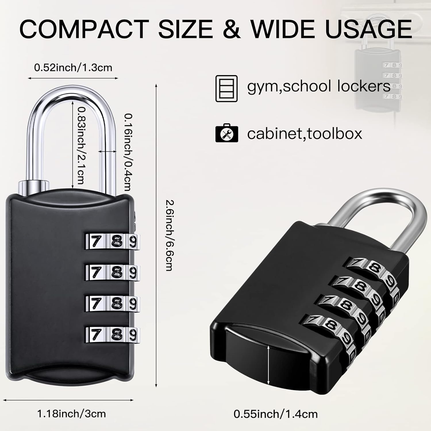 Moxweyeni 10 Pcs 4 Digit Combination Lock Small Combo Luggage Number Locks Outdoor Waterproof Padlock for Traveling Toolbox Gym Door Locker Suitcases Employee Hasp Storage