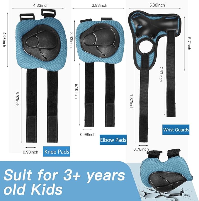 Kids Bike Helmet Set Adjustable Helmet for Ages 3-15 Kids Toddler Boys Girls Youth, Multi-Sport Bicycle Skateboarding Football Rollerskating Scooter Rollerblade Balance Bike Helmets-BubblyBeeBaby