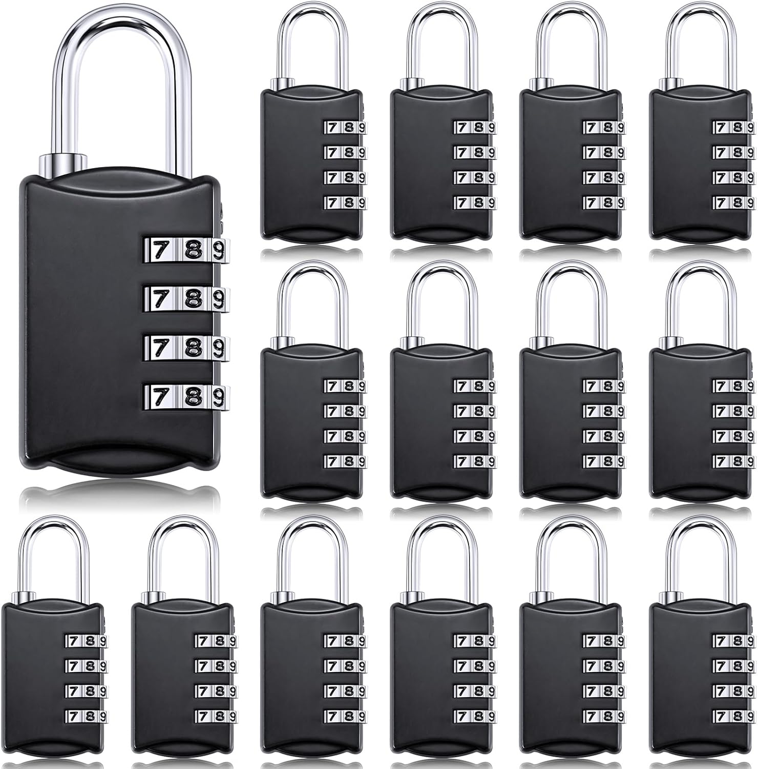 Sadnyy 15 Pcs 4 Digit Combination Locks Combination Padlock Luggage Number Locks Outdoor Waterproof Resettable Padlock for Door Traveling School Gym Locker Suitcases Employee Hasp Storage
