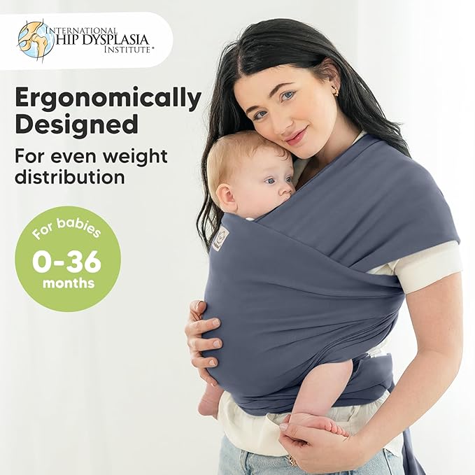 KeaBabies Baby Wrap Carrier - All in 1 Original Baby Carrier Newborn to Toddler Sling, Easy to Wear, Hands Free Bonding, Lightweight, Breathable Infant Wraps (Raven)-BubblyBeeBaby