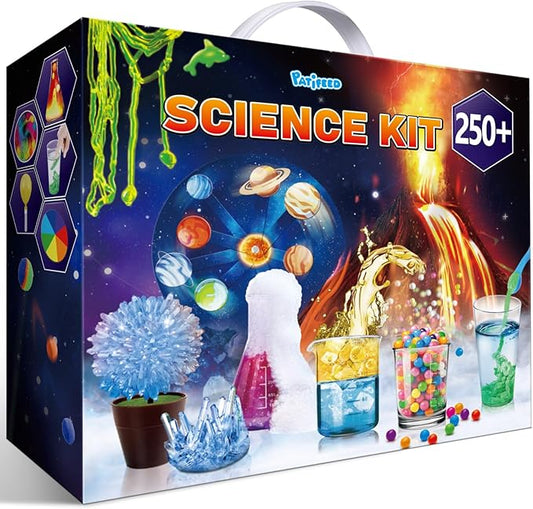 250 Experiments Kits for Kids, Science S.T.E.M Projects Scientific Toys for Boys Girls Gifts Ideas Birthday Christmas, Erupting Volcano, Planet, Bouncy Ball,Chemistry Scientist Set-BubblyBeeBaby
