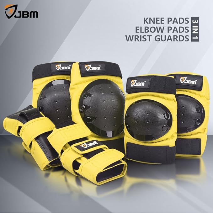 JBM Adult & Kids Knee Pads Elbow Pads and Wrist Guards for Inline Skating, Roller Skating, Skateboarding, Scootering-BubblyBeeBaby
