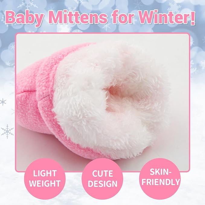 BAVST Baby Toddler Winter Mittens Girls Warm Fleece Lined Gloves Kids Sherpa Lined Mittens for Boys-BubblyBeeBaby