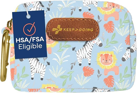 KeepGoing Small Travel First Aid Kit Kids – 60 Pc. Mini First Aid Kit for Purse, Diaper Bag, & Backpack with Latex-Free Bandages – 4 Oz., & 4.5 x 3.5 x 2 in, TSA-Approved-BubblyBeeBaby