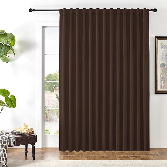 Joydeco Custom Blackout Curtains for Bedroom, 1 Panel Room Darkening Curtains & Drapes for Living Room Window Rod Pocket Back Tab (Custom Size,Chocolate)-BubblyBeeBaby