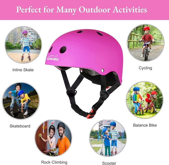 KAMUGO Kids Bike Helmet,Toddler Helmet Adjustable Kids Bicycle Helmet Girls Or Boys Ages 2-8/8-14 Years Old Multi-Sports for Cycling Skateboard Scooter-BubblyBeeBaby