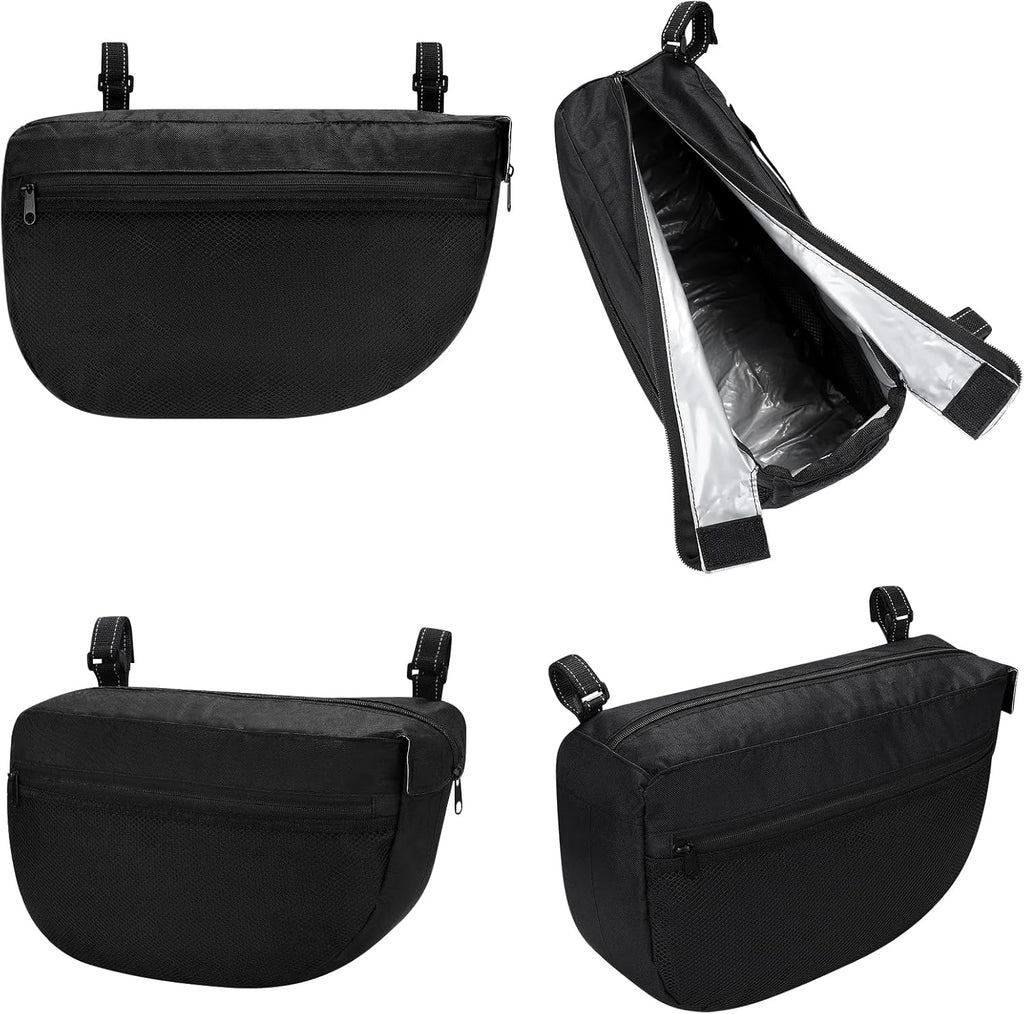 Accmor Insulated Side Sling Stroller Saddle Bag Organizer, Universal Stroller Organizer, Stroller Bag Caddy Organizer, Black