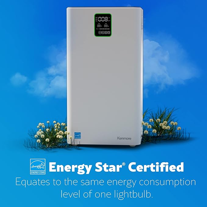 Kenmore PM3020 Air Purifiers with H13 True HEPA Filter, Covers Up to 1500 Sq.Foot, 24db SilentClean 3-Stage HEPA Filtration System, 5 Speeds for Home Large Room, Kitchens & Bedroom-BubblyBeeBaby